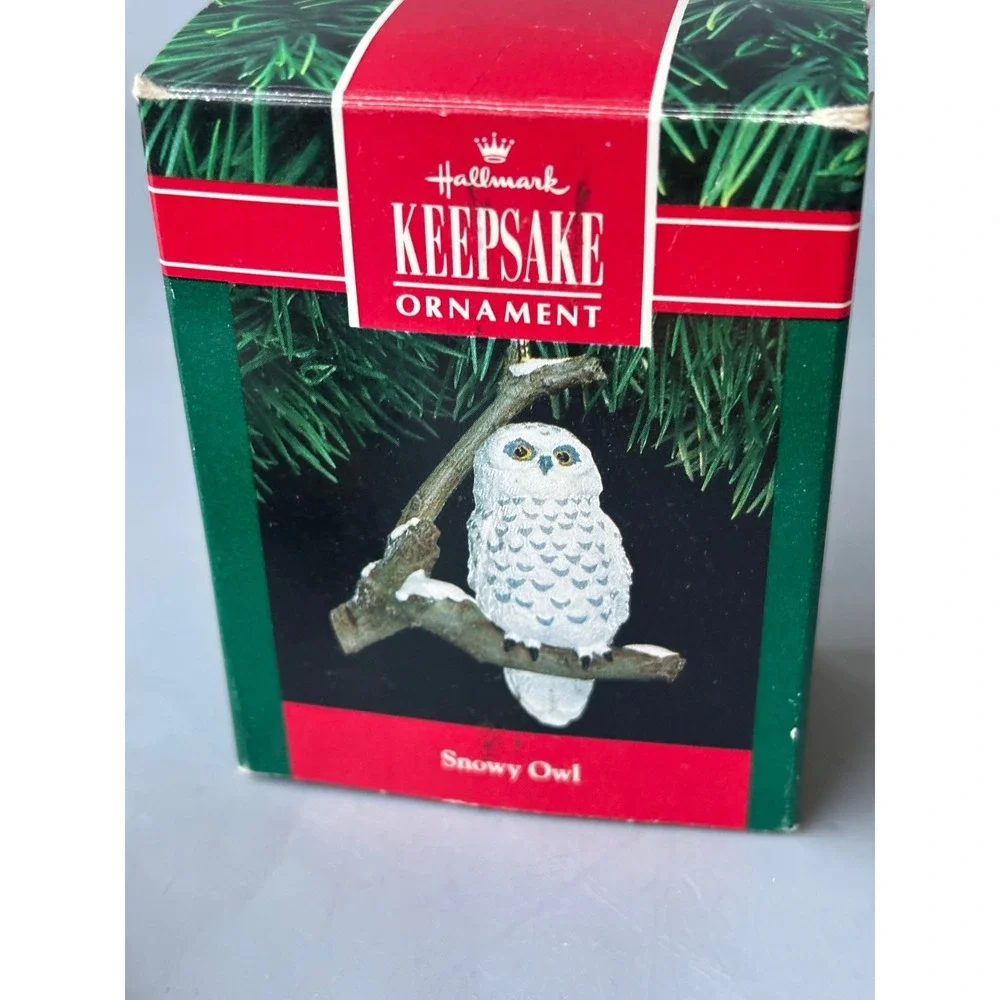 Vintage 1991 Hallmark Keepsake Snowy Owl Christmas Ornament‎ QX526-9 White Owl
